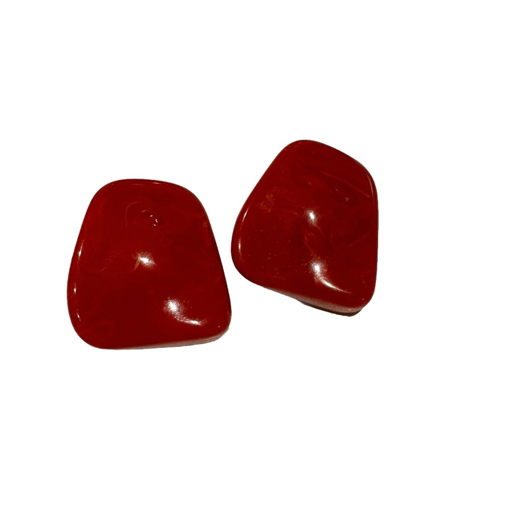 Polished red stone earrings. Gorgeous color.